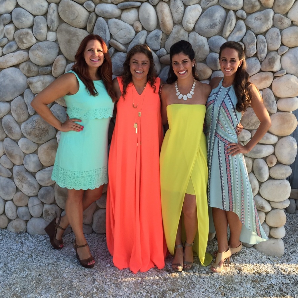 BCBG strapless yellow dress, gorgeous!